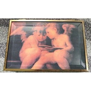 World Bazaars, Inc. Angel Cherub Glass Mirror Treasure Trinket Box